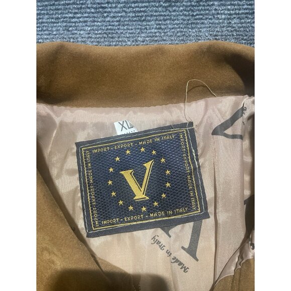 Vintage Alta Mods Italy Faux Suede Bomber Jacket  Men’s Size XL Brown Full Zip - Picture 2 of 11